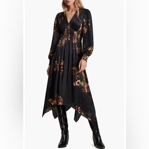 ALLSAINTS Estelle Avifauna Silk Dress